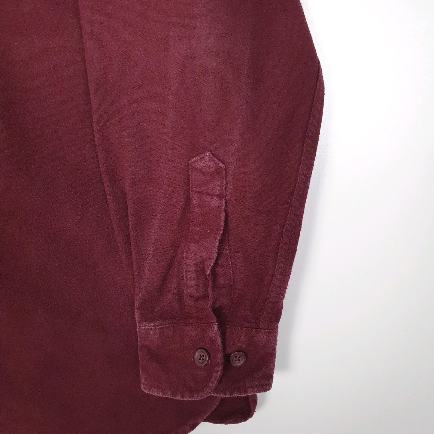 Mens Burgundy L.L.Bean Thick Chamois  Shirt