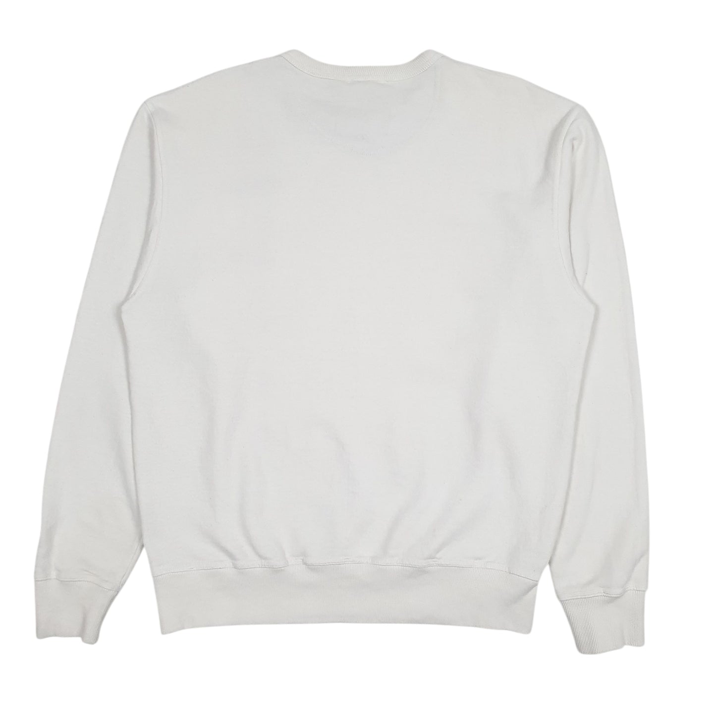 Mens White Champion Spellout Crewneck Jumper