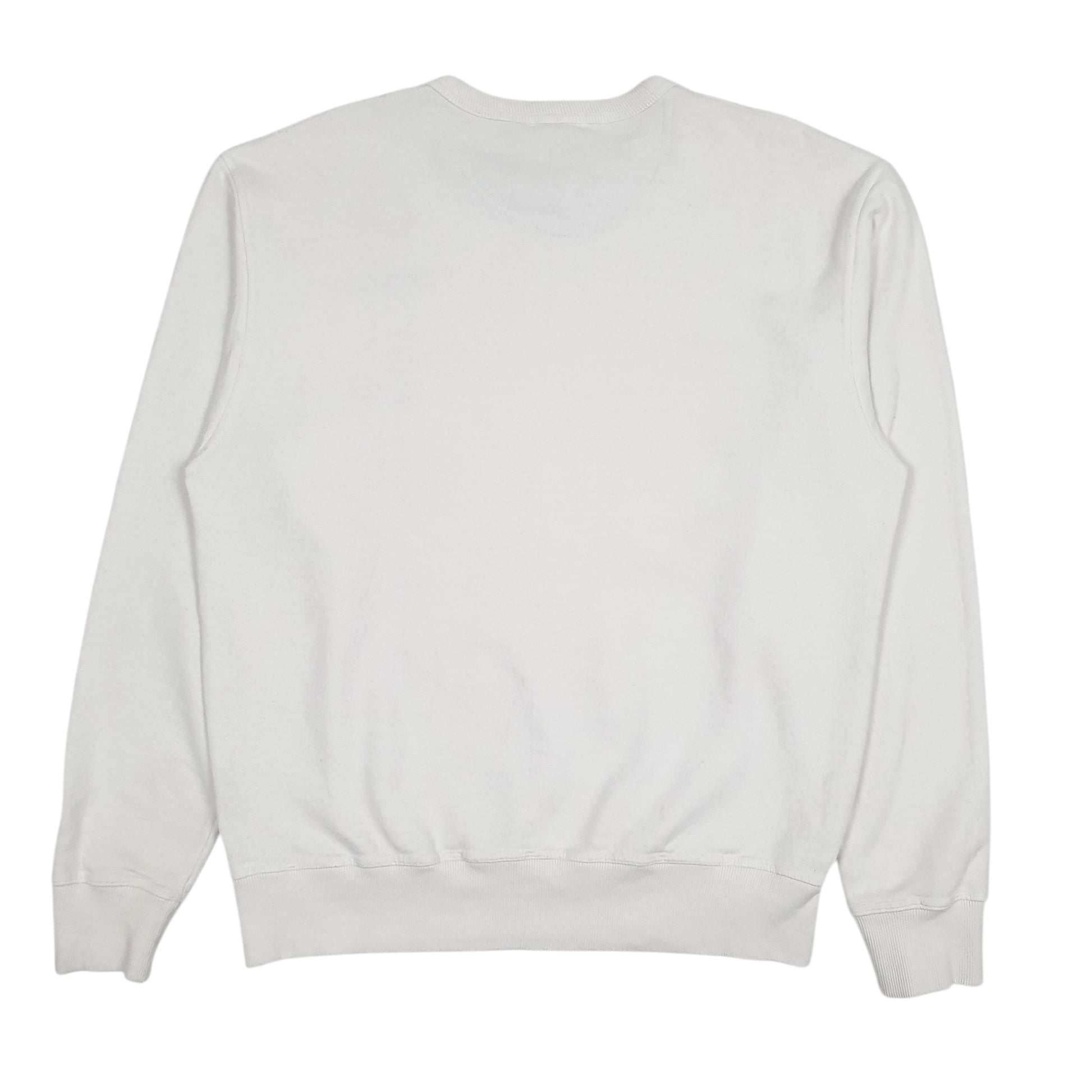 Mens White Champion Spellout Crewneck Jumper