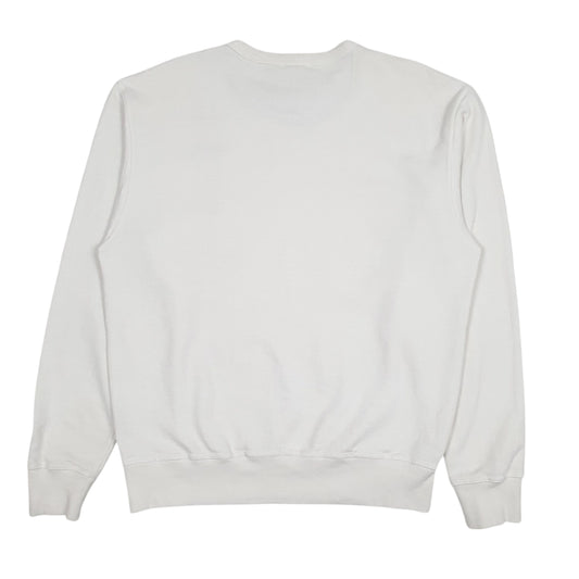 Mens White Champion Spellout Crewneck Jumper