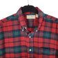 Mens Red L.L.Bean Vintage 90s Made in USA Thick Flannel Plaid  Shirt
