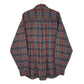 Mens Grey L.L.Bean Thick Flannel Plaid  Shirt