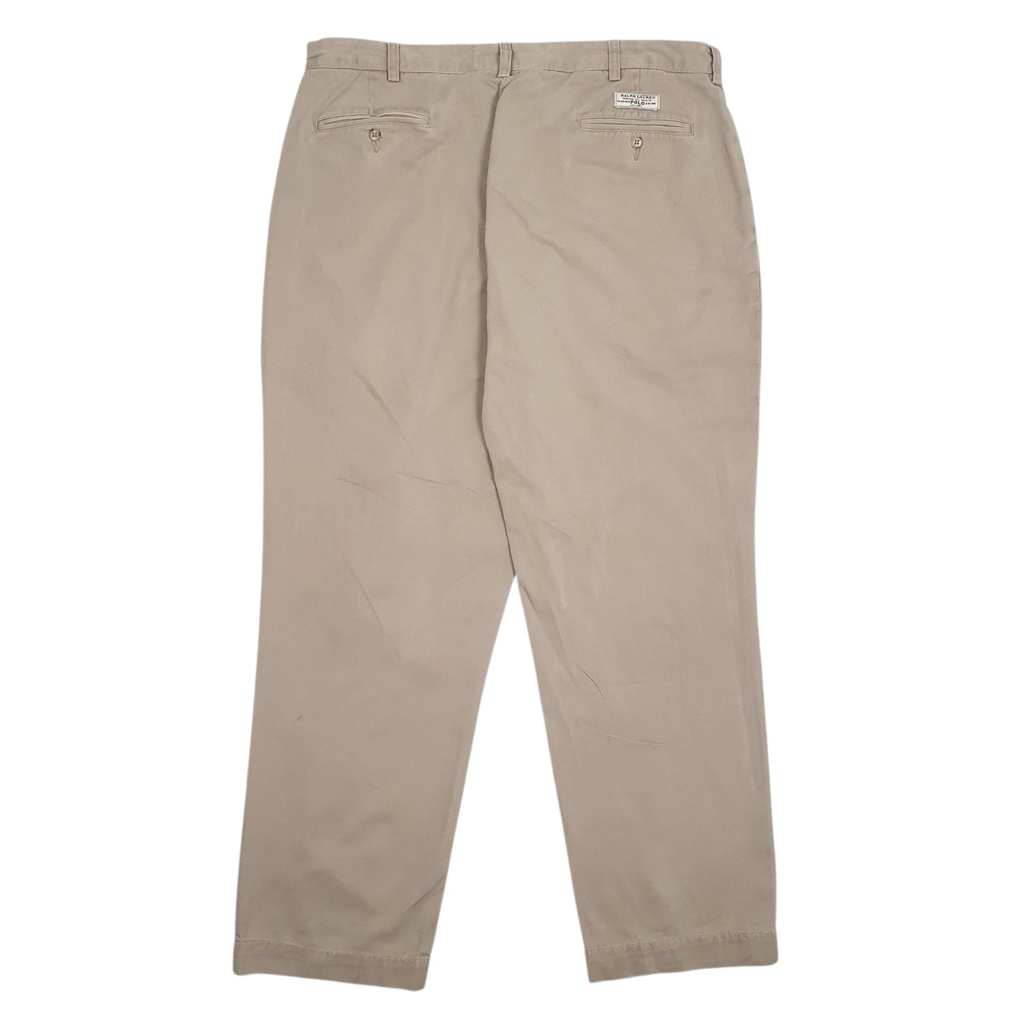 Mens Brown Polo Ralph Lauren Andrew Pant Vintage 90s Pleated  Trousers