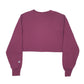 Womens Burgundy Champion Reverse Weave Croptop Crewneck Jumper