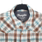 Mens Blue Wrangler Pearl Snap Retro  Shirt
