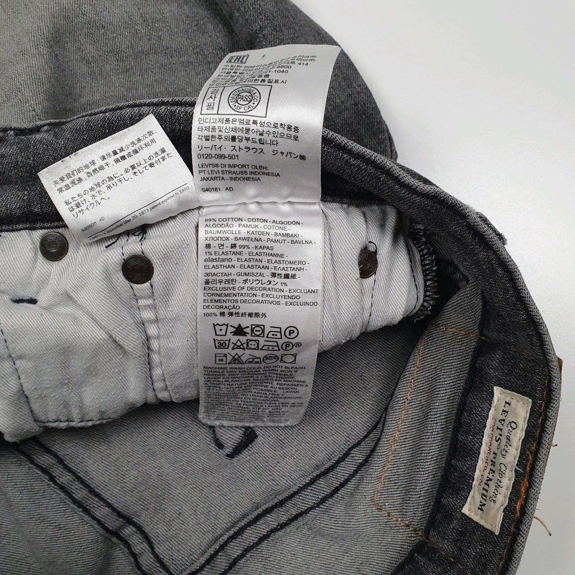 Mens Grey Levis Premium Stretch  Jeans