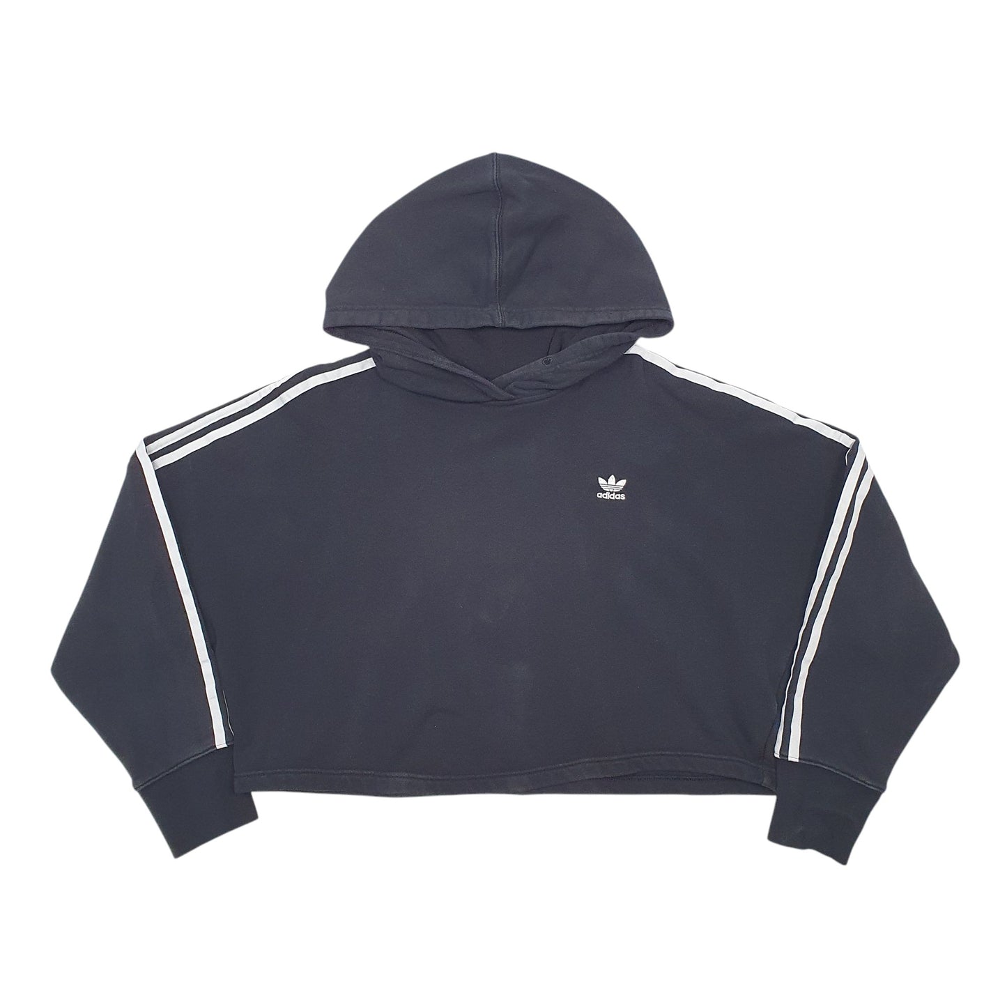 Womens Black Adidas Croptop Hoodie Jumper