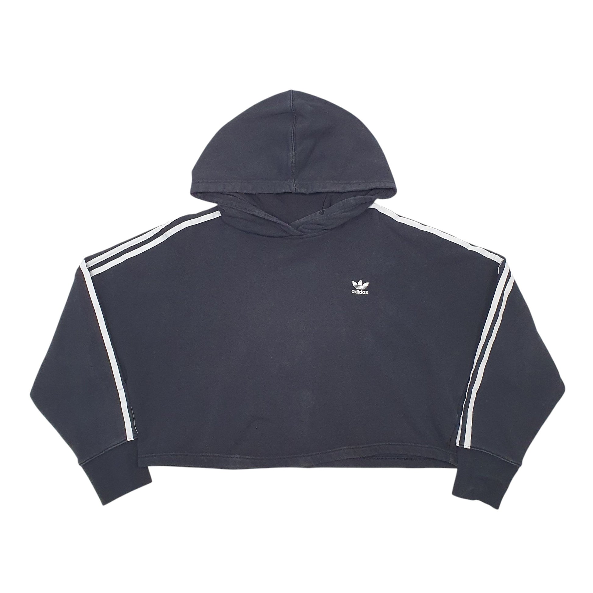 Womens Black Adidas Croptop Hoodie Jumper