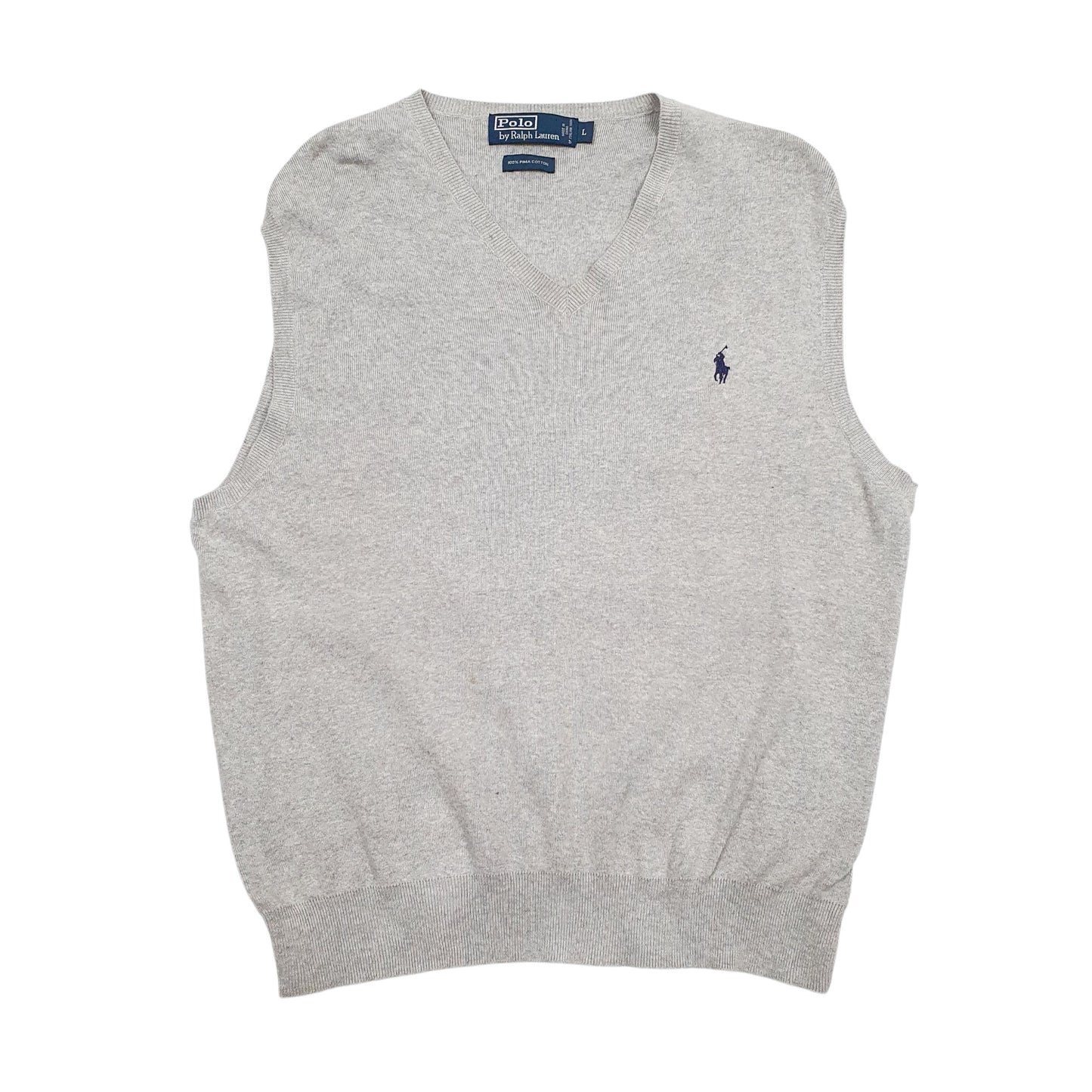 Mens Grey Polo Ralph Lauren Stretch Vest Jumper