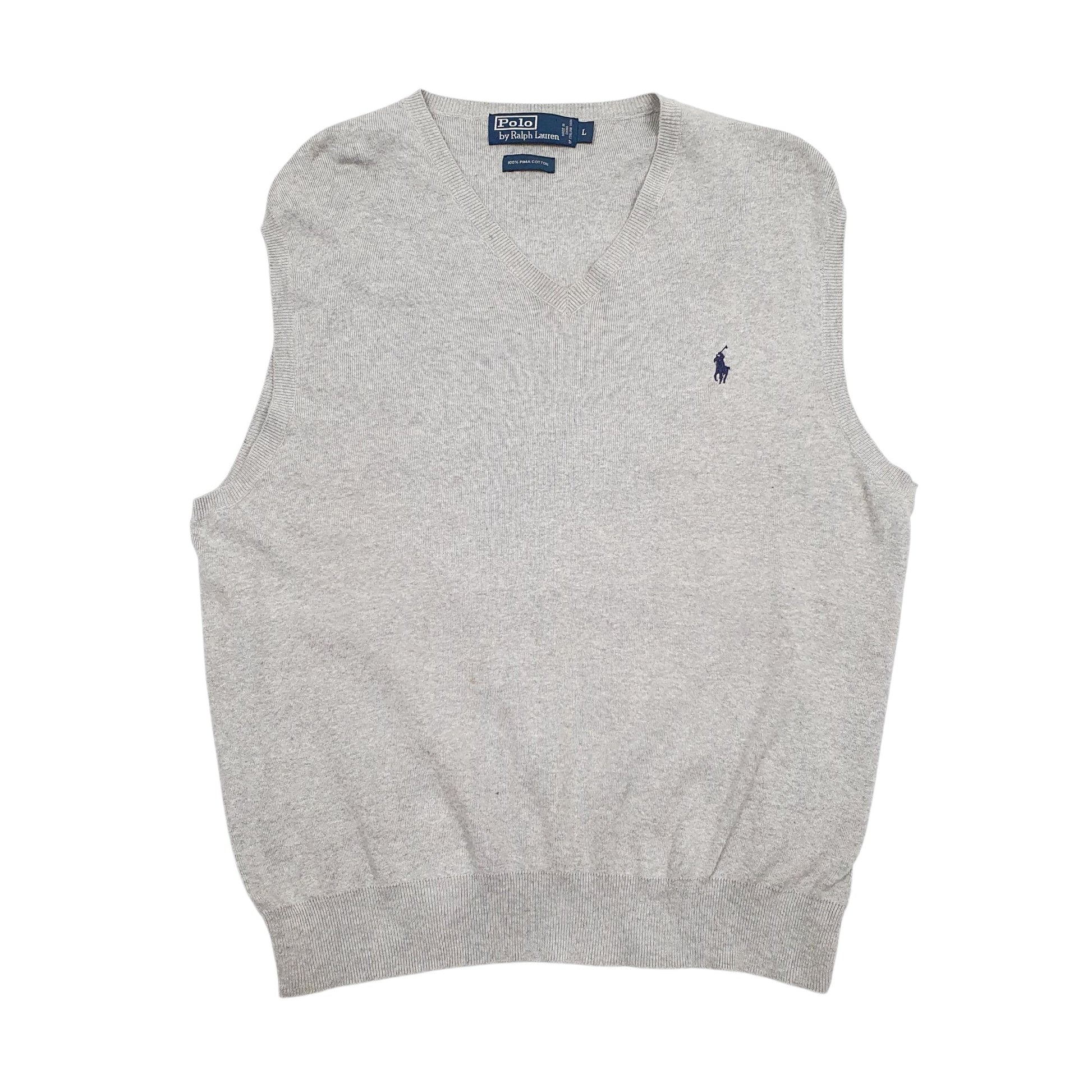 Mens Grey Polo Ralph Lauren Stretch Vest Jumper