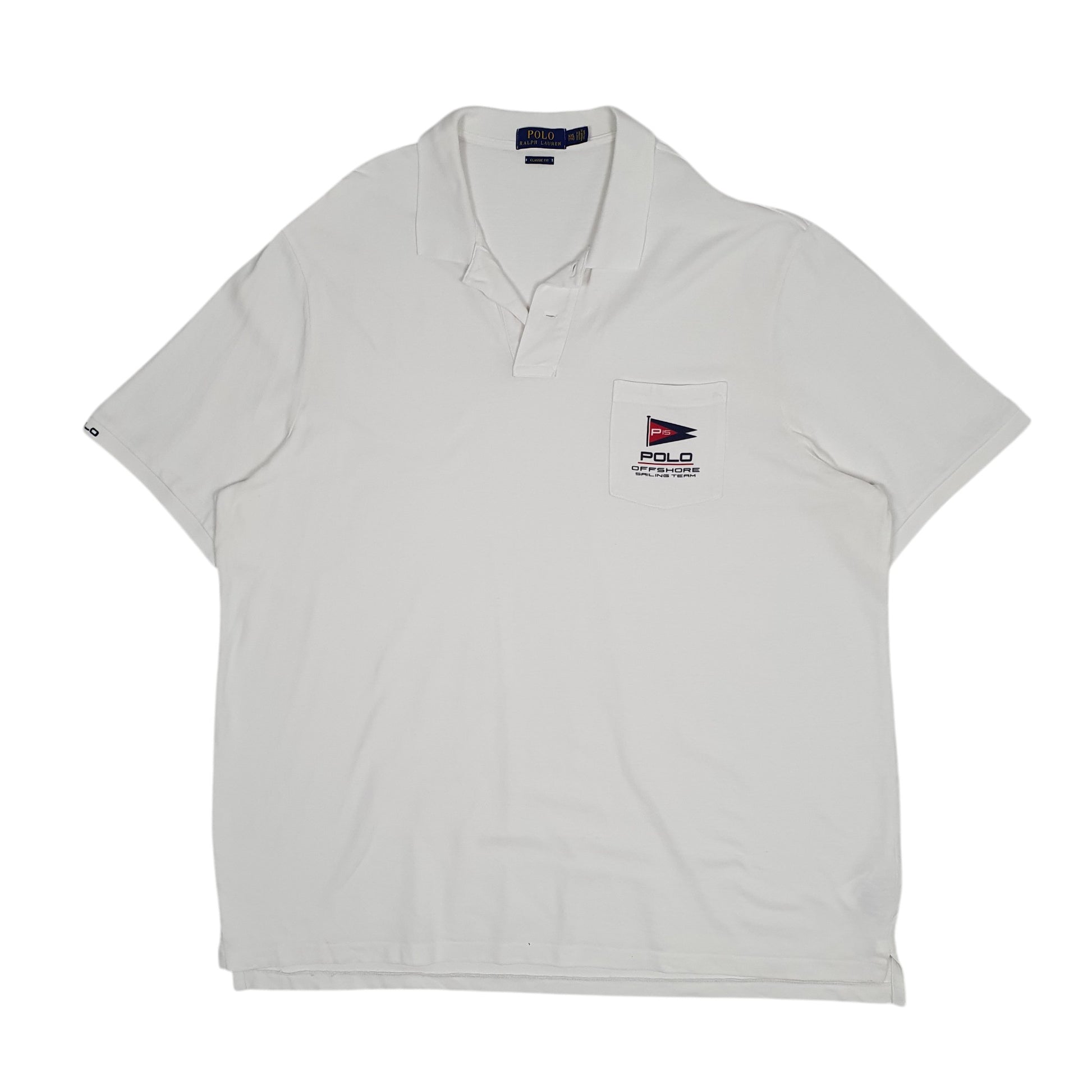 Mens White Polo Ralph Lauren Sailing Team Short Sleeve Polo Shirt