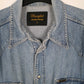 Mens Blue Wrangler Denim Pearl Snap Rodeo  Shirt