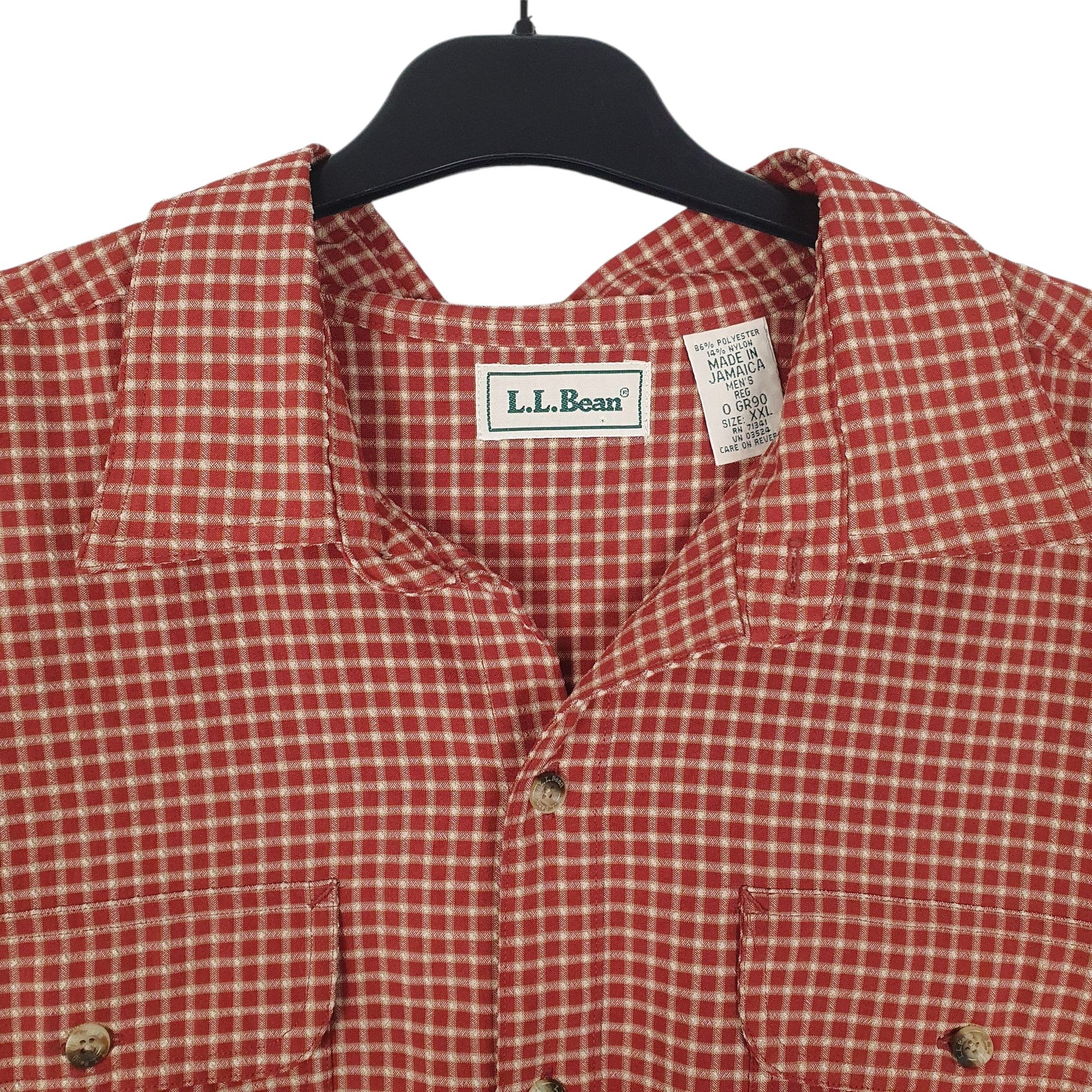 Mens Red L.L.Bean Vintage 90s  Shirt