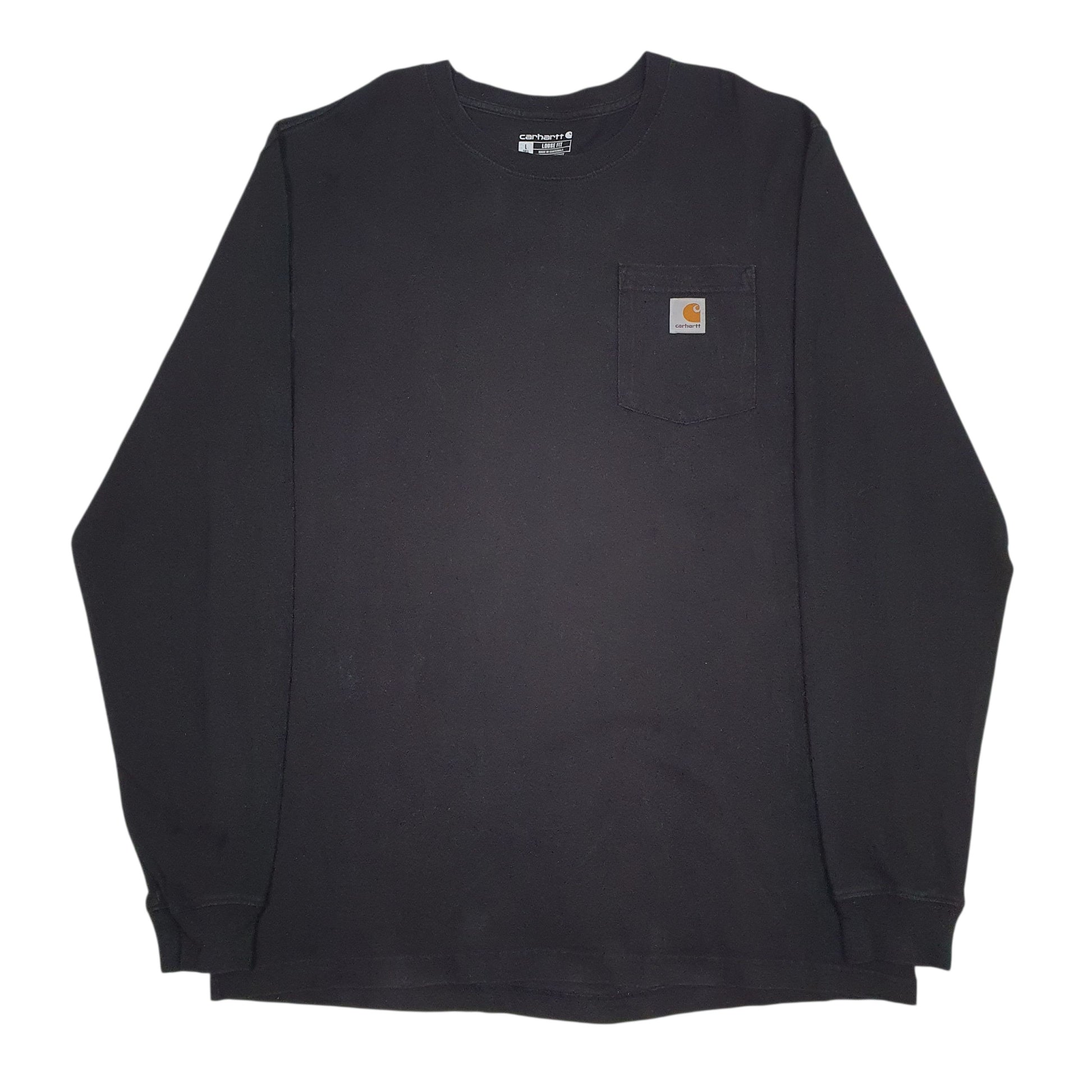 Mens Black Carhartt  Long Sleeve T Shirt