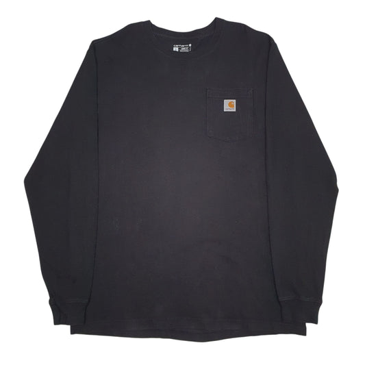 Mens Black Carhartt  Long Sleeve T Shirt