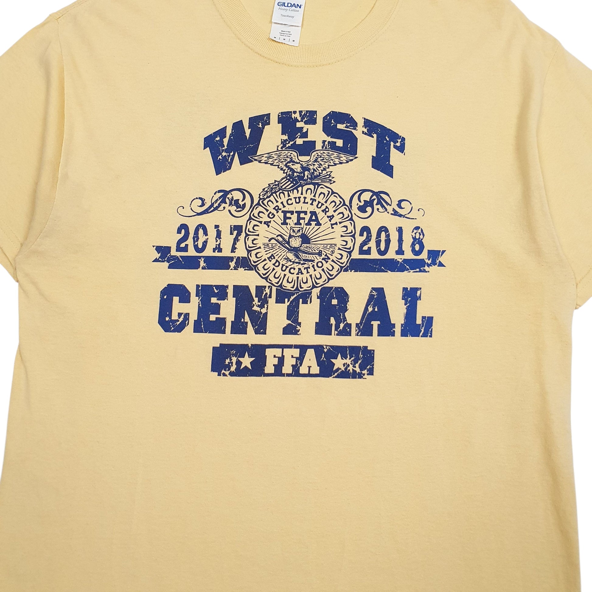Mens Yellow Gildan   T Shirt