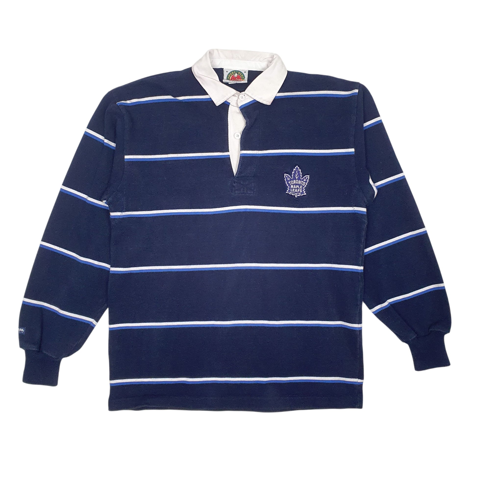 Mens Navy Barbarian Rugby NHL Toronto Maple Leafs Long Sleeve Polo Shirt