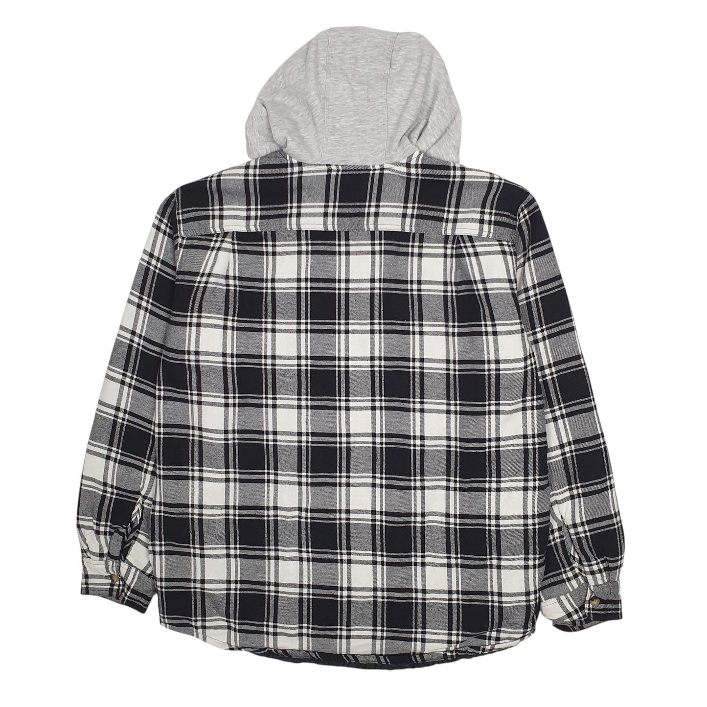 Mens Grey Wrangler Plaid Hoodie  Coat