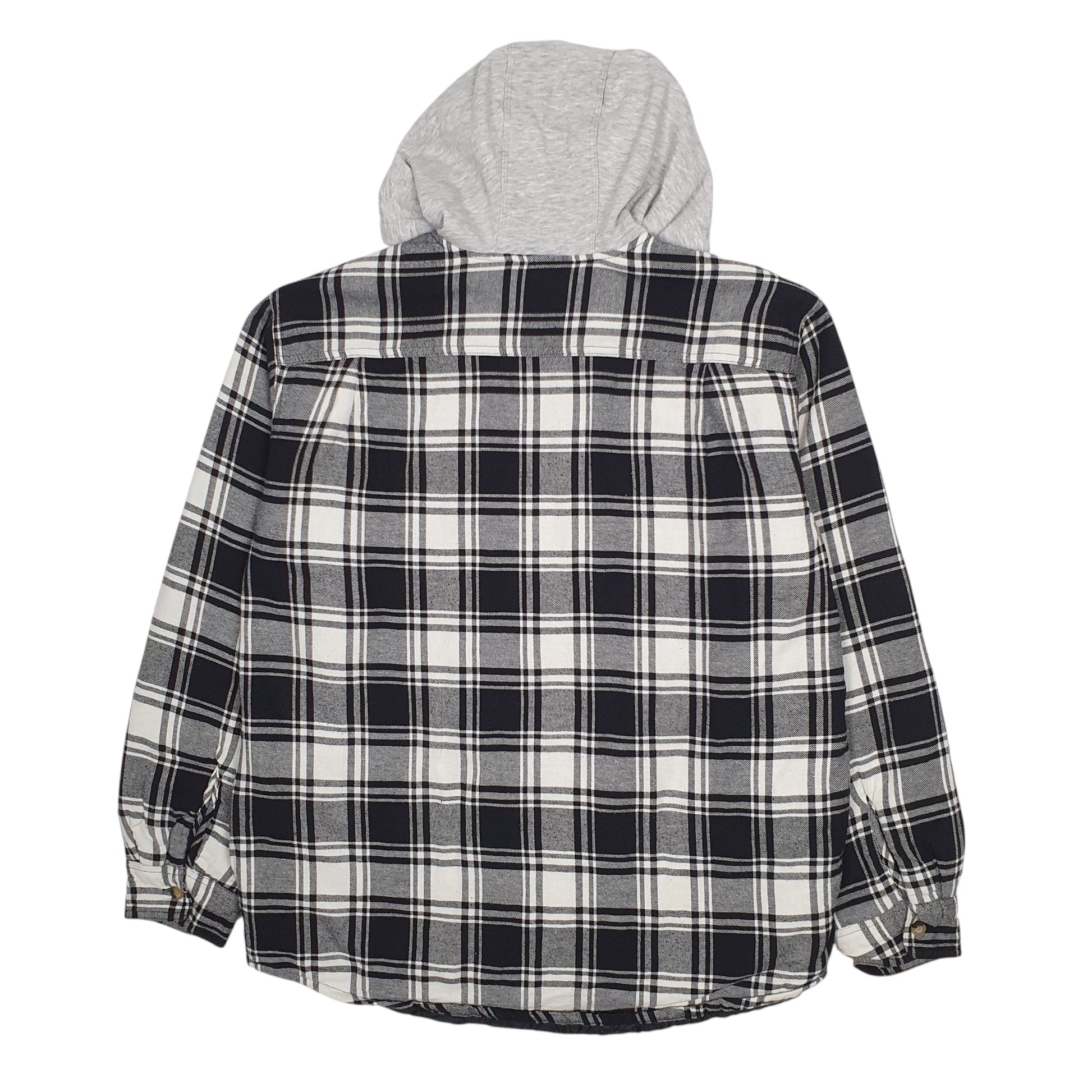 Mens Grey Wrangler Plaid Hoodie  Coat