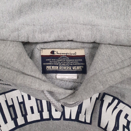 Mens Grey Champion 00s Reverse Weave Track And Field Hoodie Jumper