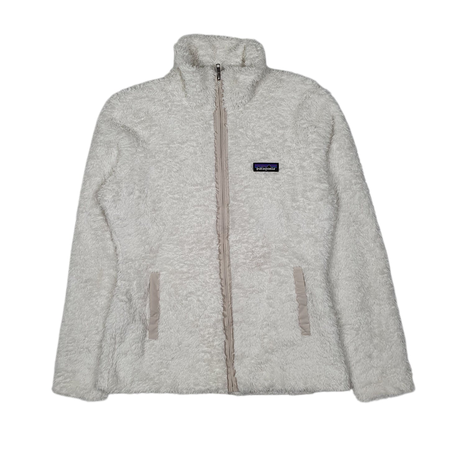 Womens White Patagonia Los Gatos Fleece Fluffy  Coat