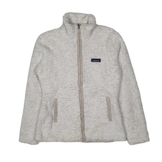 Womens White Patagonia Los Gatos Fleece Fluffy  Coat