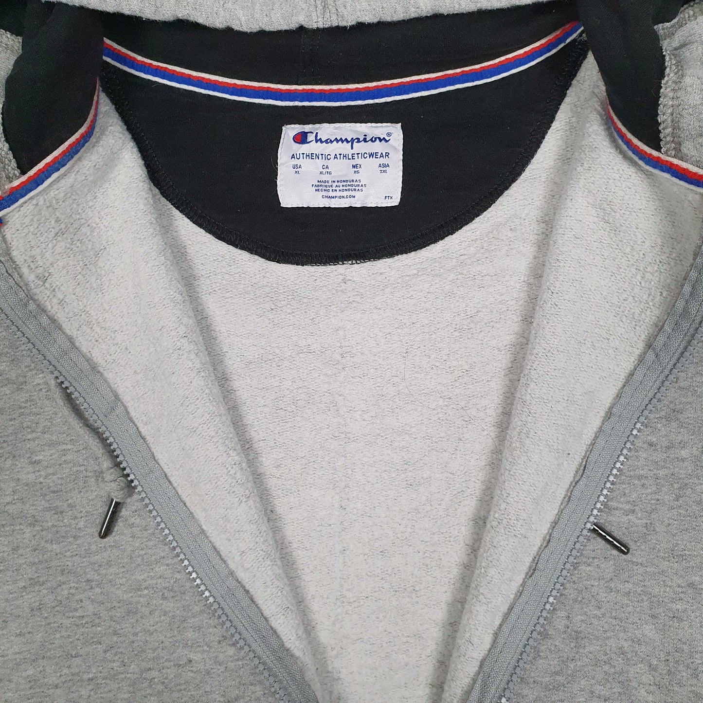 Mens Grey Champion Hoodie Full Zip Jumper