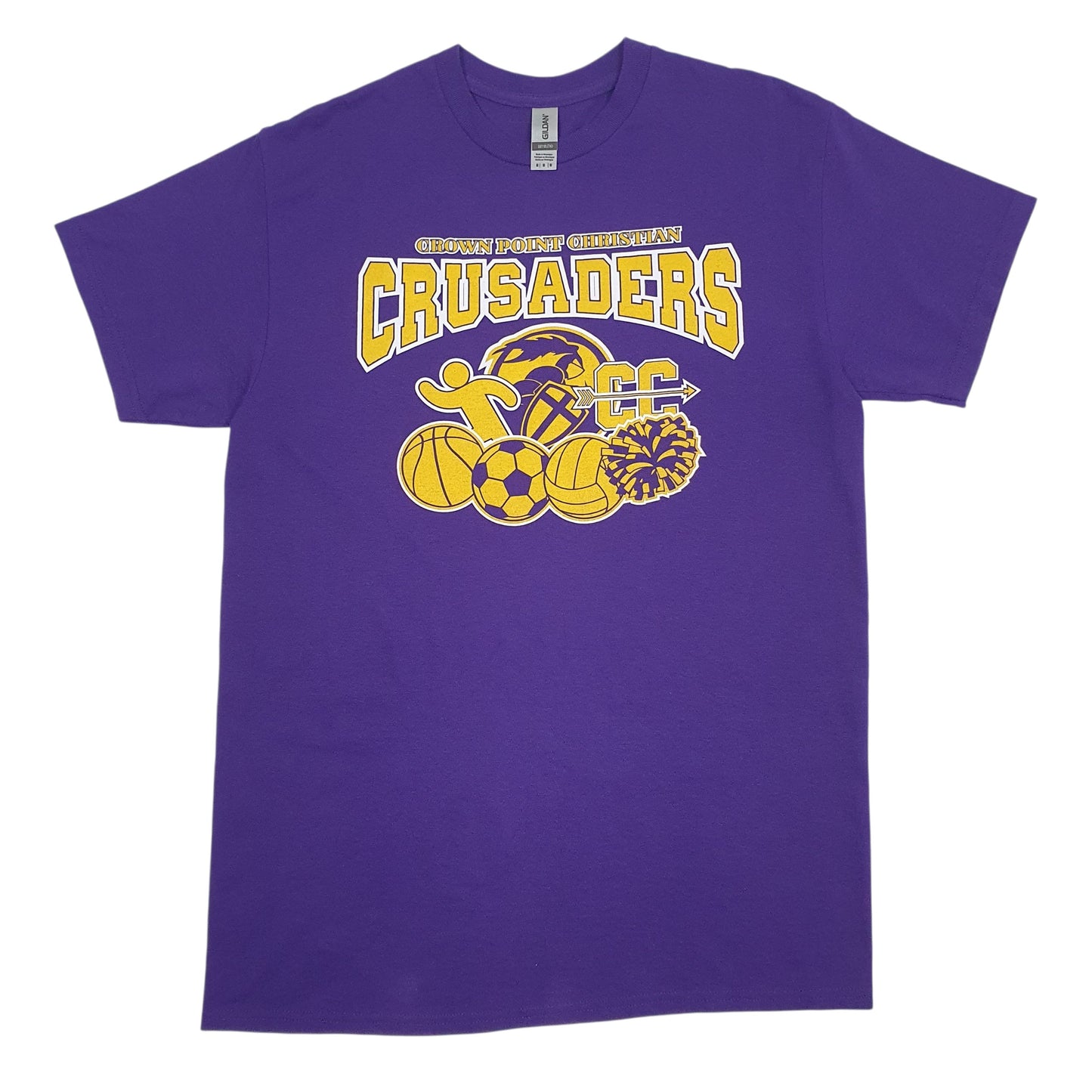 Mens Purple Gildan Crusaders Short Sleeve T Shirt
