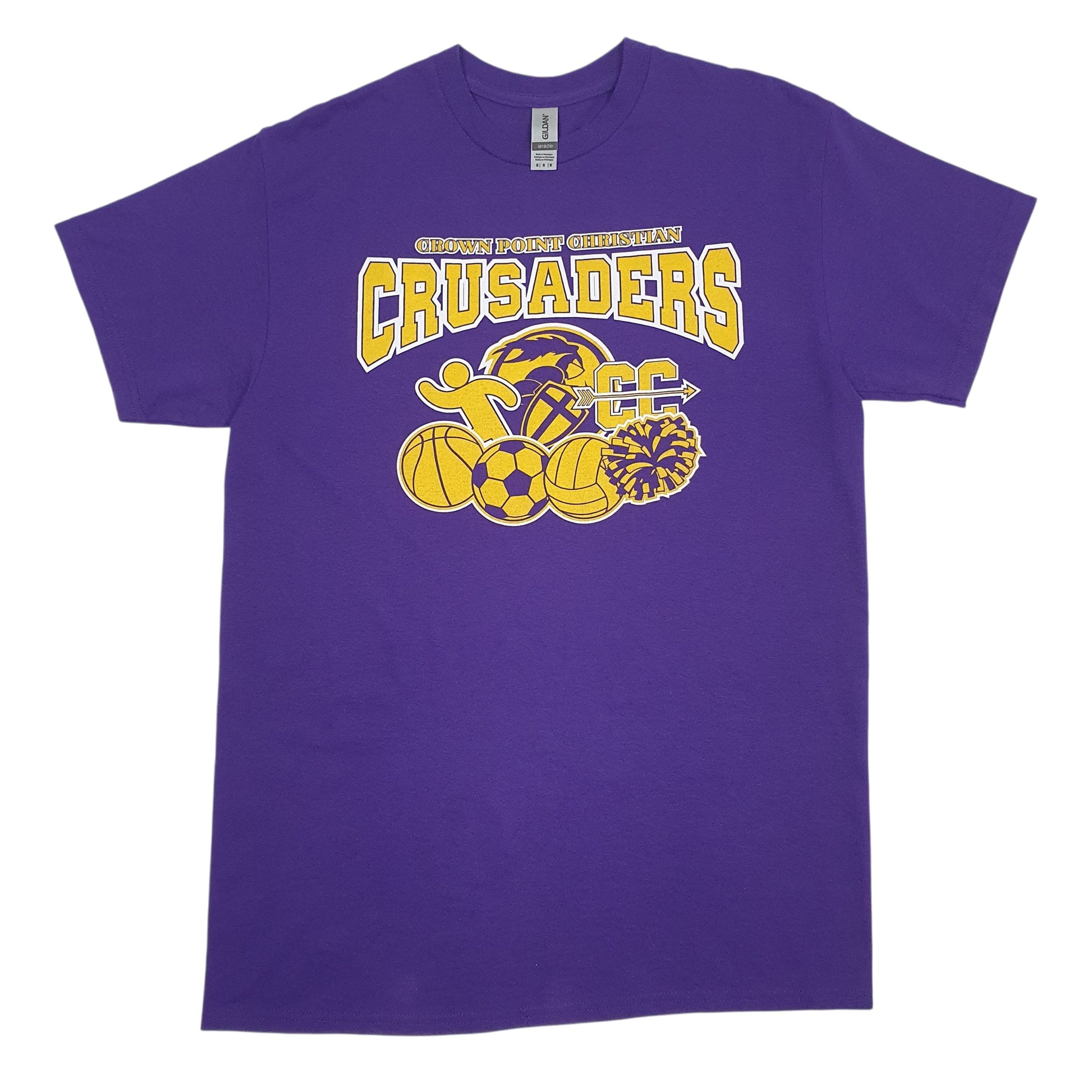 Mens Purple Gildan Crusaders Short Sleeve T Shirt