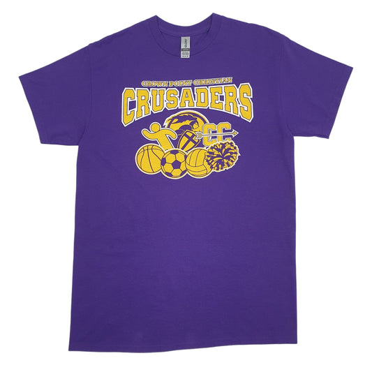 Mens Purple Gildan Crusaders Short Sleeve T Shirt