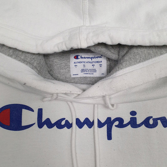 Mens White Champion  Hoodie Jumper