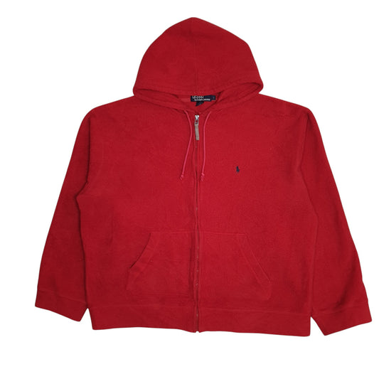 Mens Red Polo Ralph Lauren Hoodie Full Zip Jumper