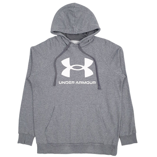 Mens Grey Under Armour Spellout Hoodie Jumper
