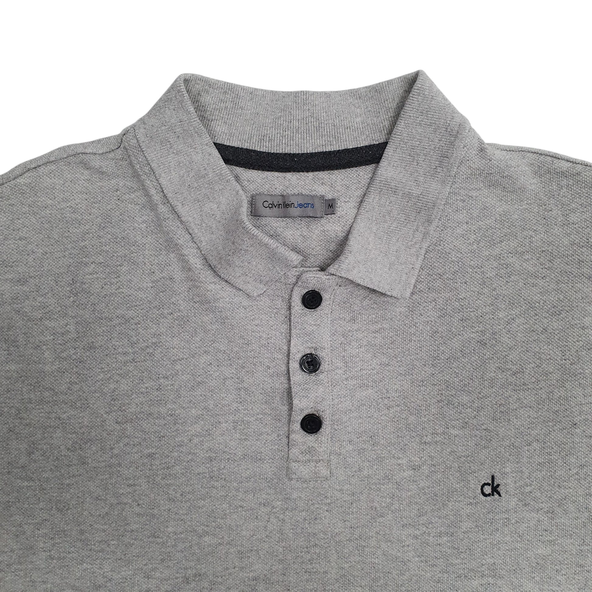 Mens Grey Calvin Klein   Polo Shirt