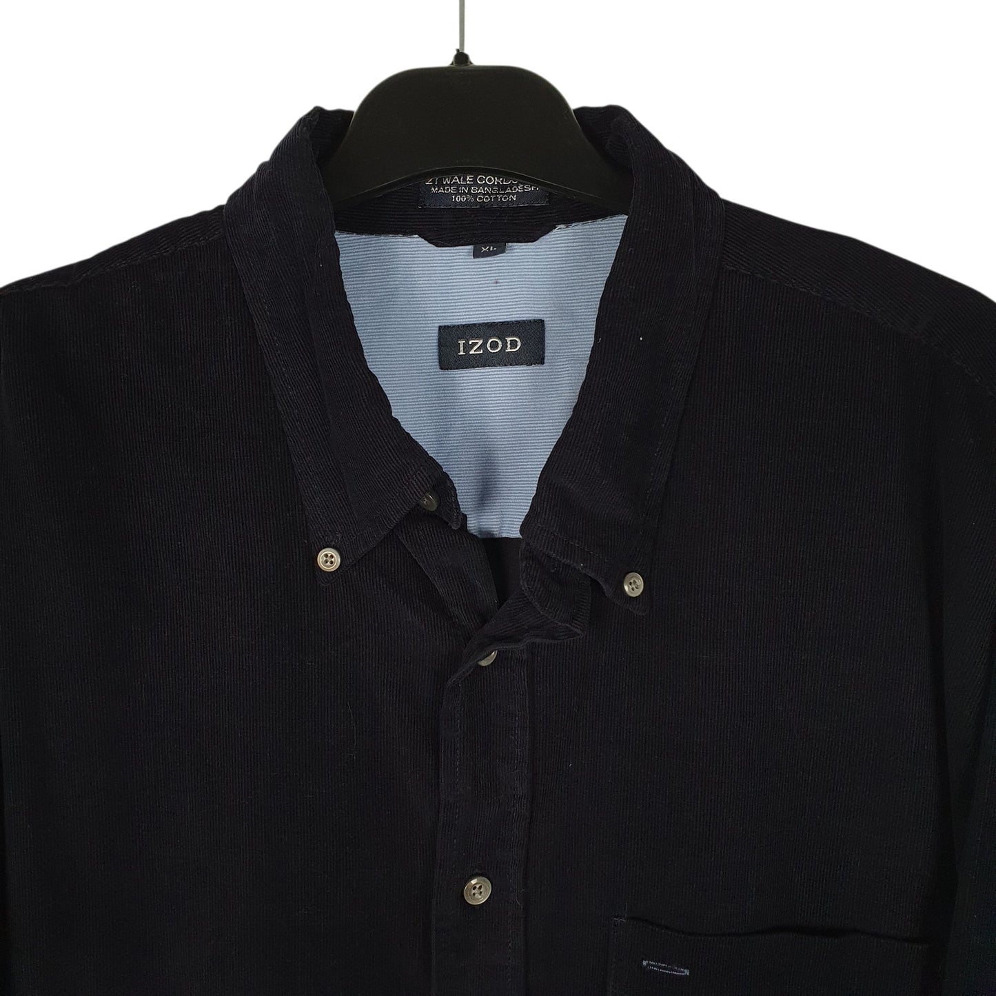 Mens Navy Izod Corduroy  Shirt