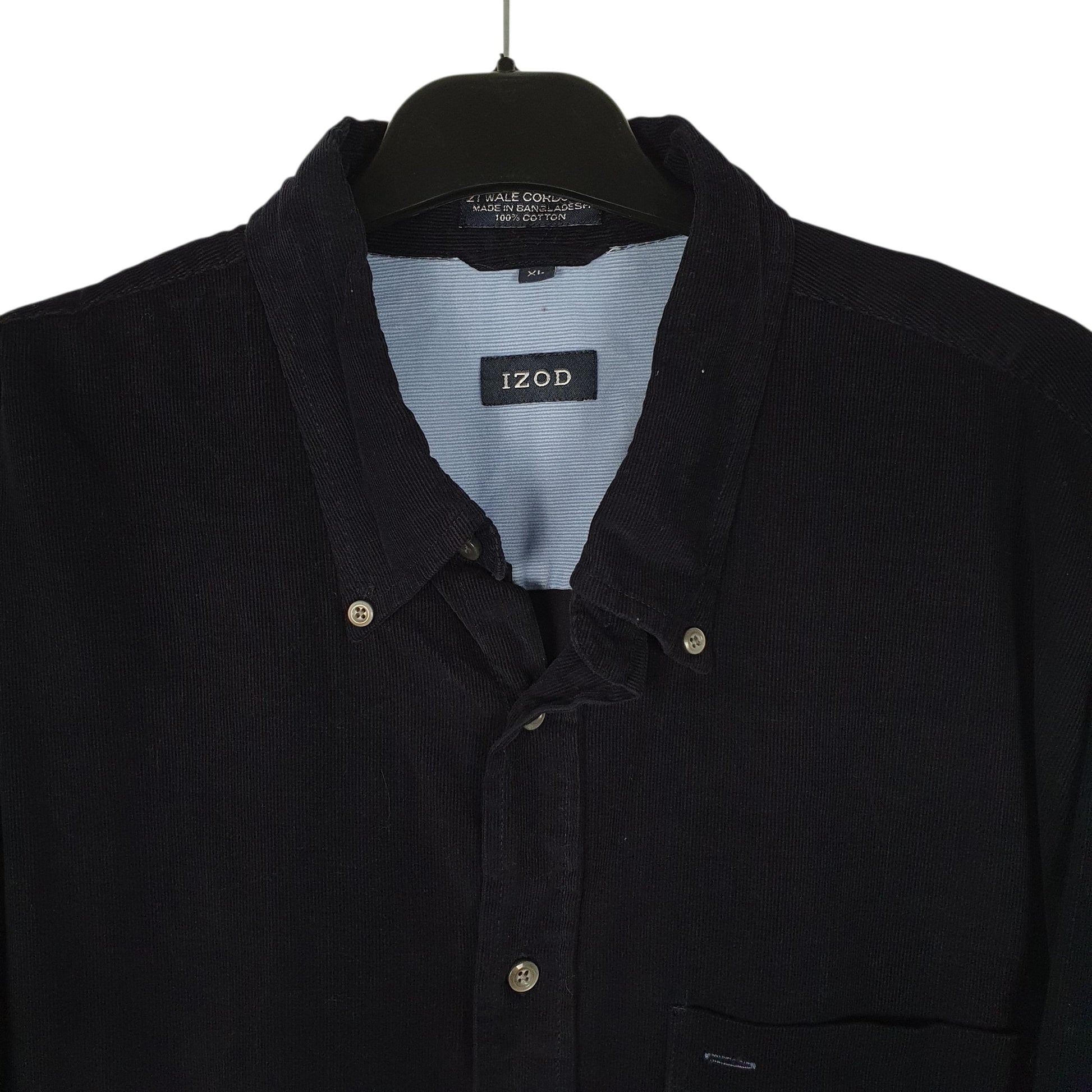 Mens Navy Izod Corduroy  Shirt