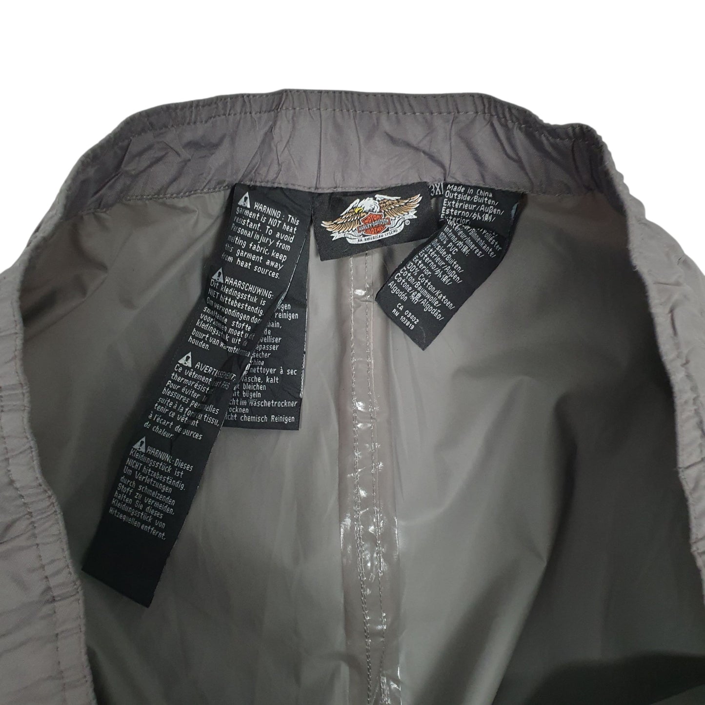 Mens Grey Harley Davidson Waterproof Motorbike XXXL Full Zip Trousers