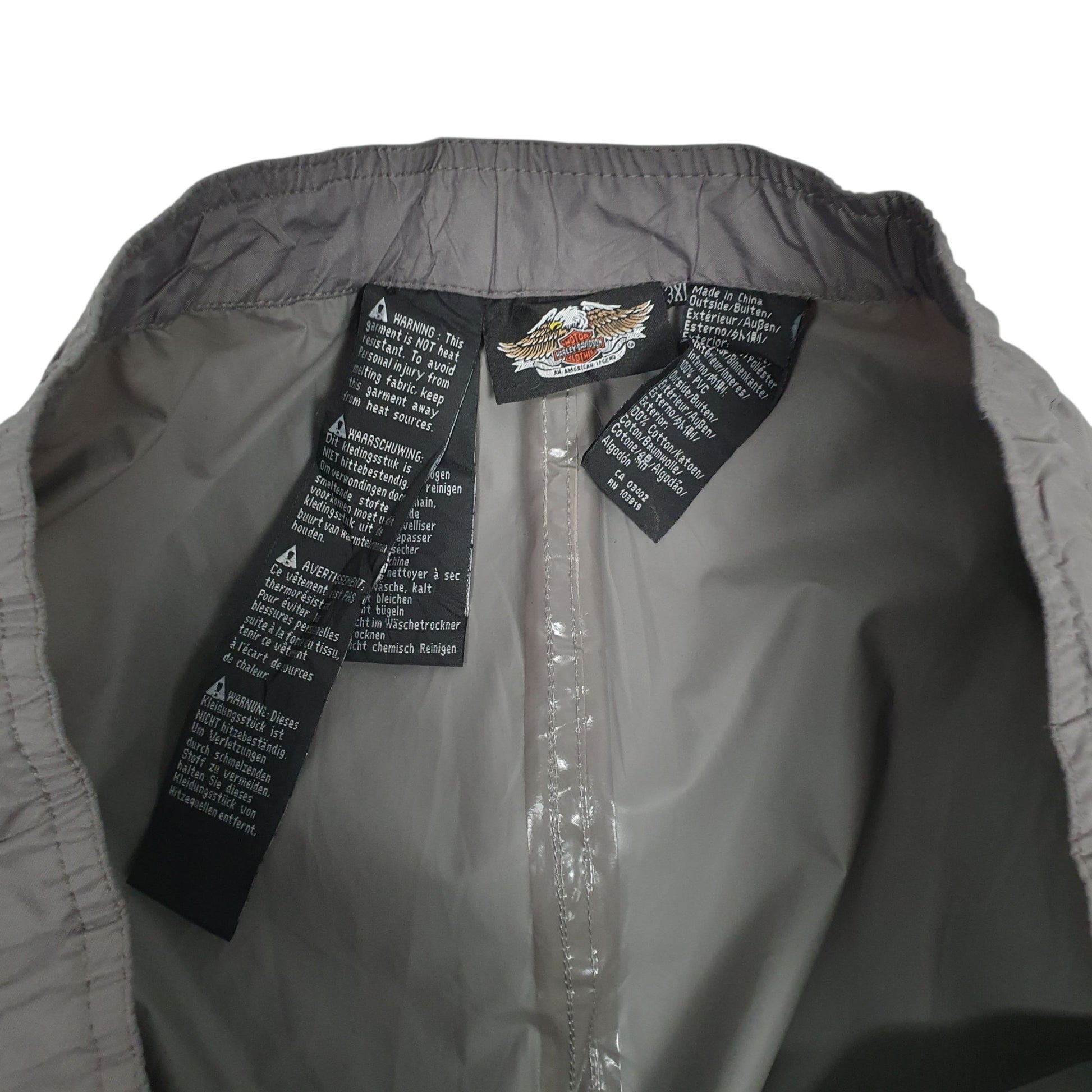 Mens Grey Harley Davidson Waterproof Motorbike XXXL Full Zip Trousers