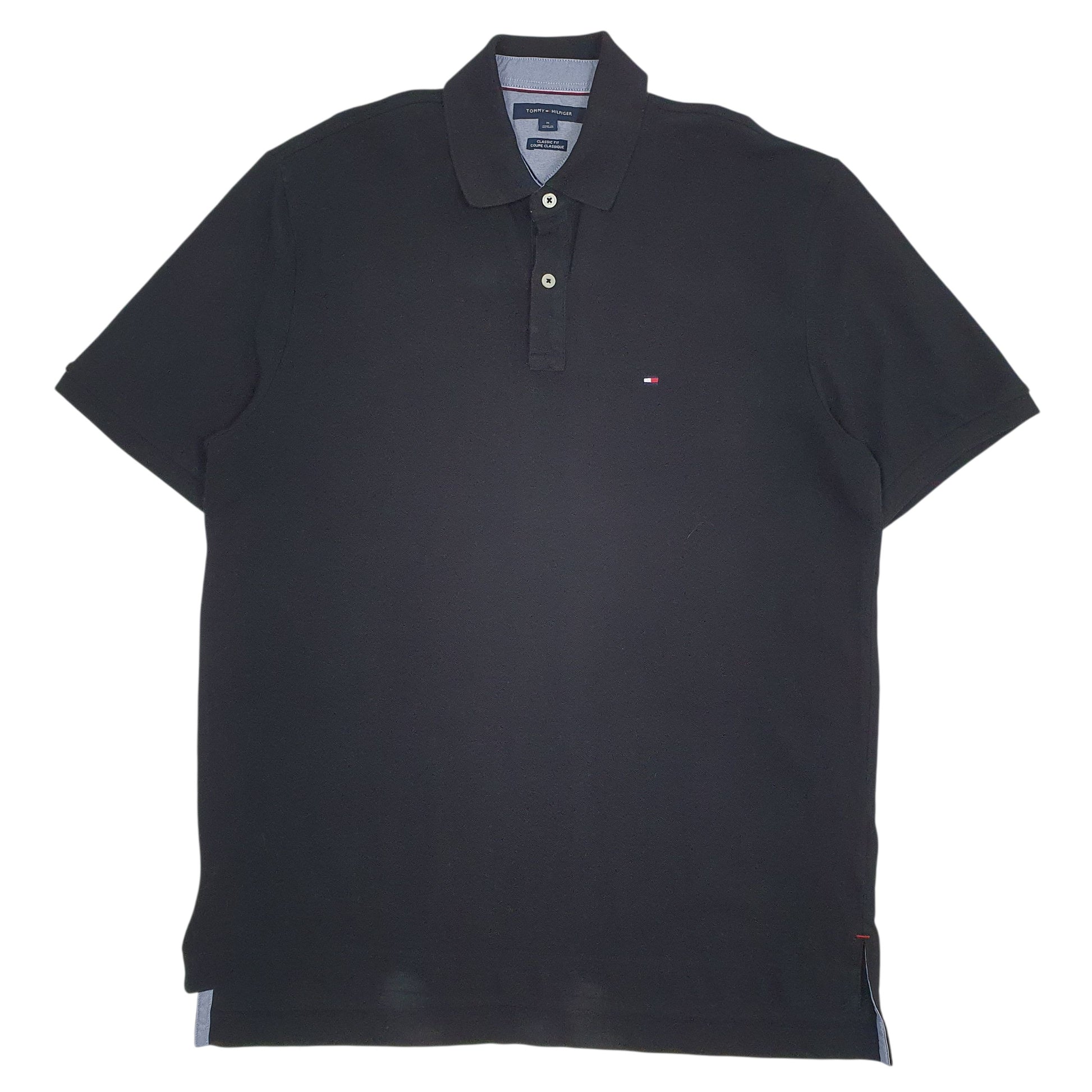 Mens Black Tommy Hilfiger  Short Sleeve Polo Shirt