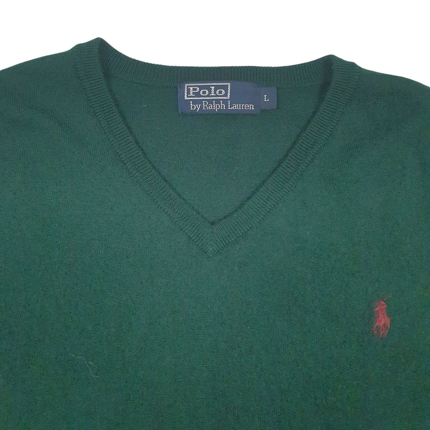 Mens Green Polo Ralph Lauren  V Neck Jumper