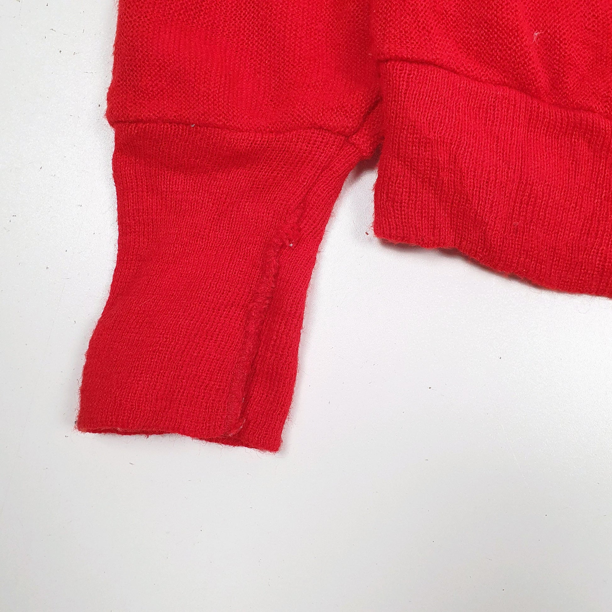 Mens Red Izod Lacoste Vintage 90s Made In USA Cardigan Jumper