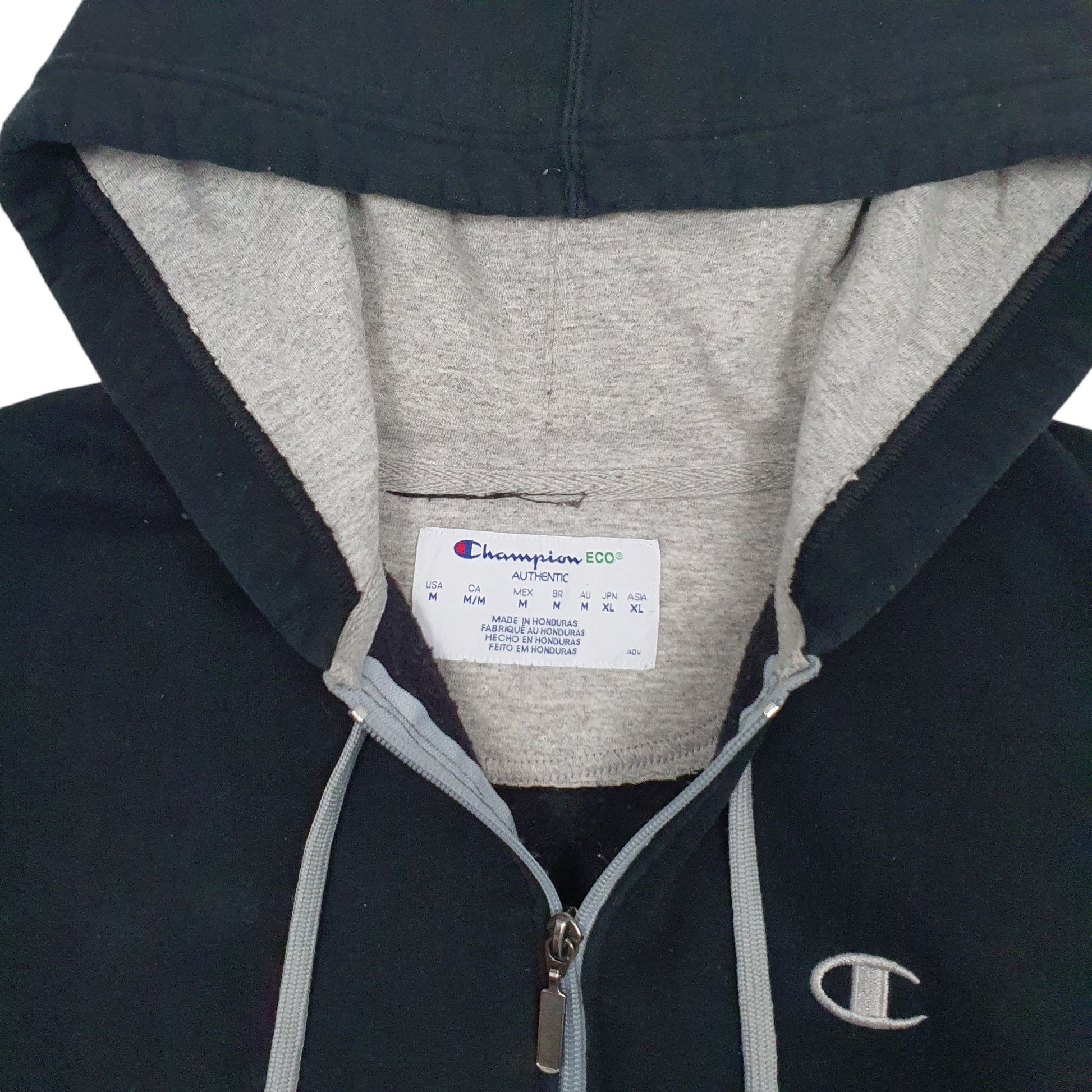 Mens Black Champion  Full Zip Jumper