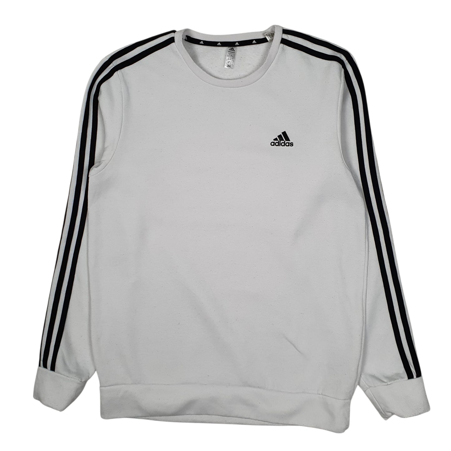 Mens White Adidas  Crewneck Jumper