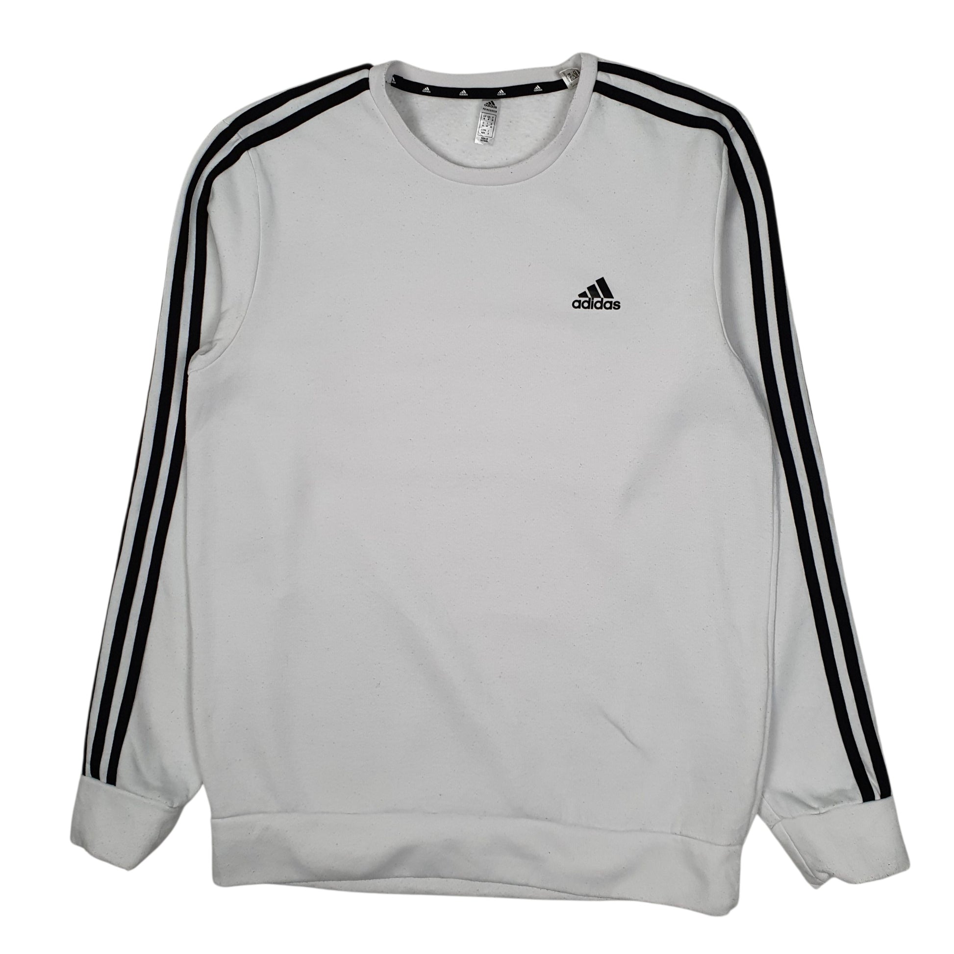 Mens White Adidas  Crewneck Jumper