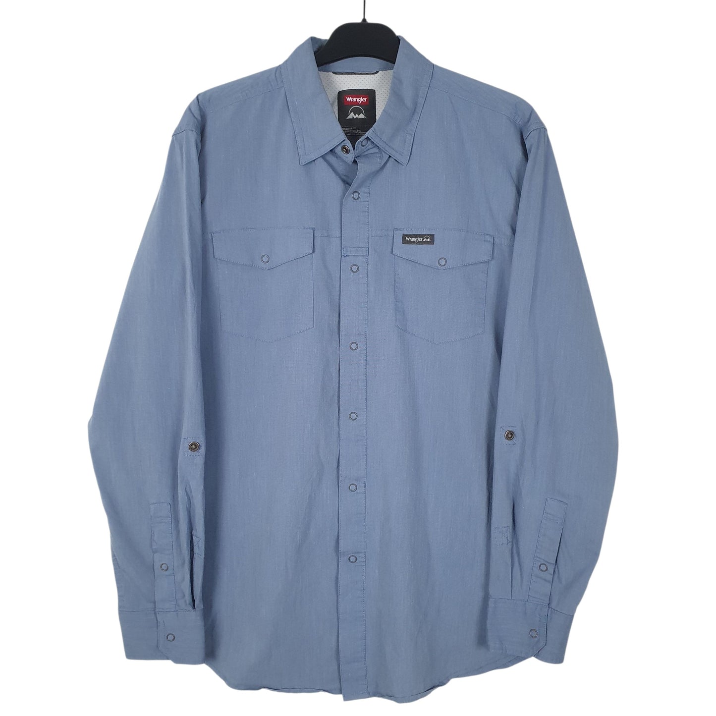 Mens Blue Wrangler  Long Sleeve Shirt