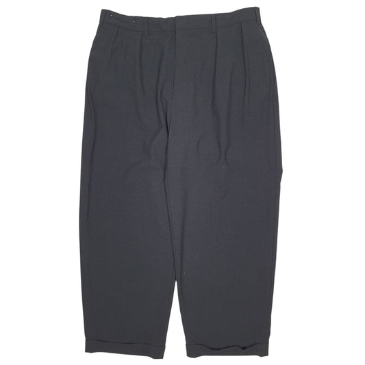 Mens Black Polo Ralph Lauren Double Pleated Vintage 90s Formal Trousers