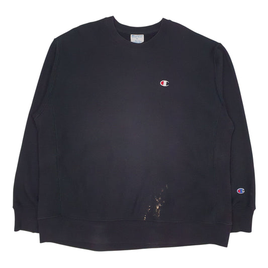Mens Black Champion Reverse Weave Crewneck Jumper