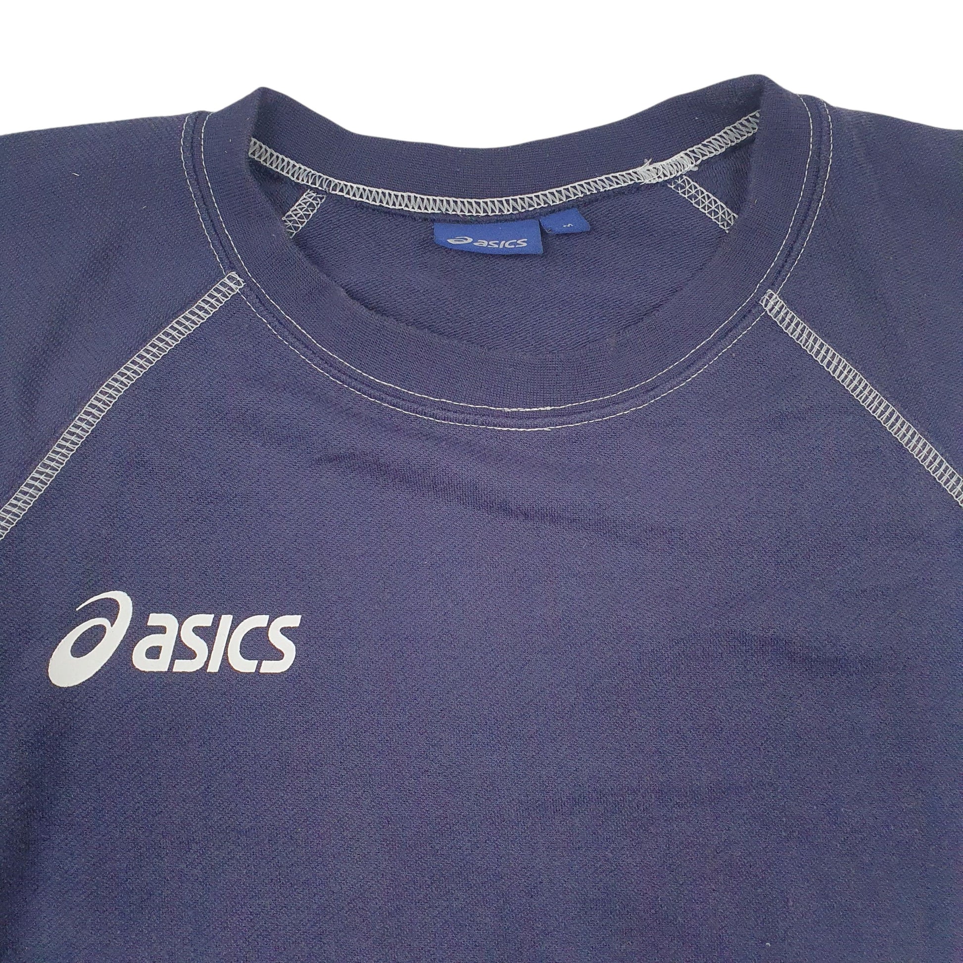 Mens Navy Asics  Crewneck Jumper
