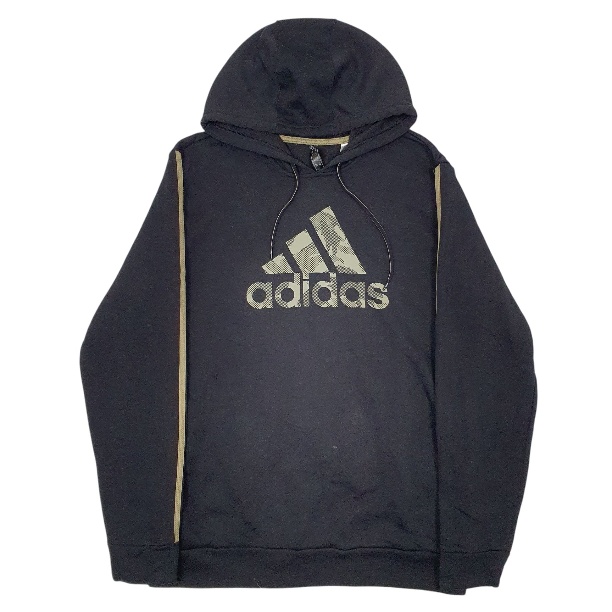 Mens Black Adidas Spellout Hoodie Jumper