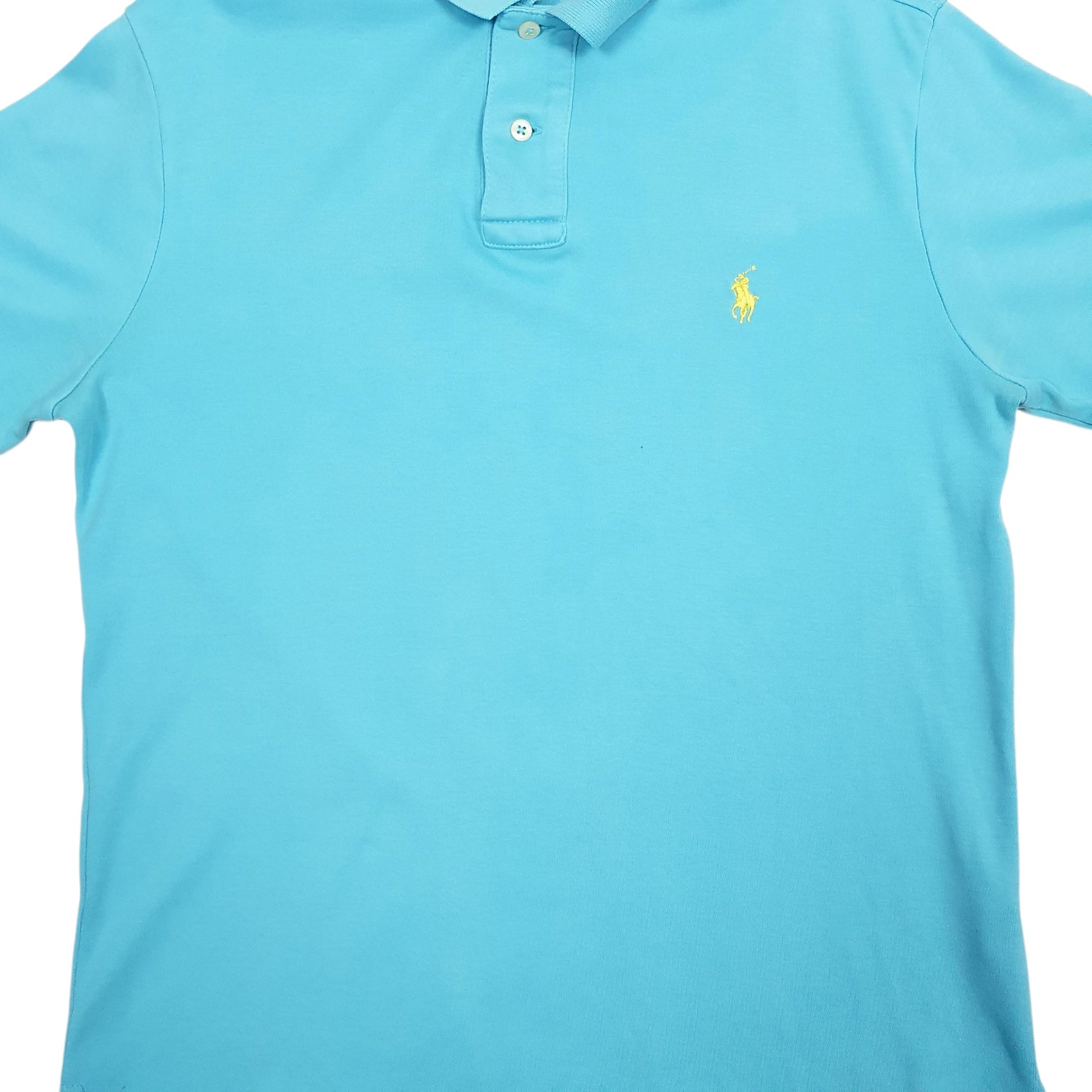 Mens Blue Polo Ralph Lauren Custom Fit  Polo Shirt